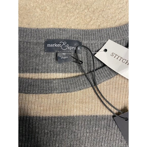 Market & Spruce Long Striped Sweater Medium - Picture 4 of 7